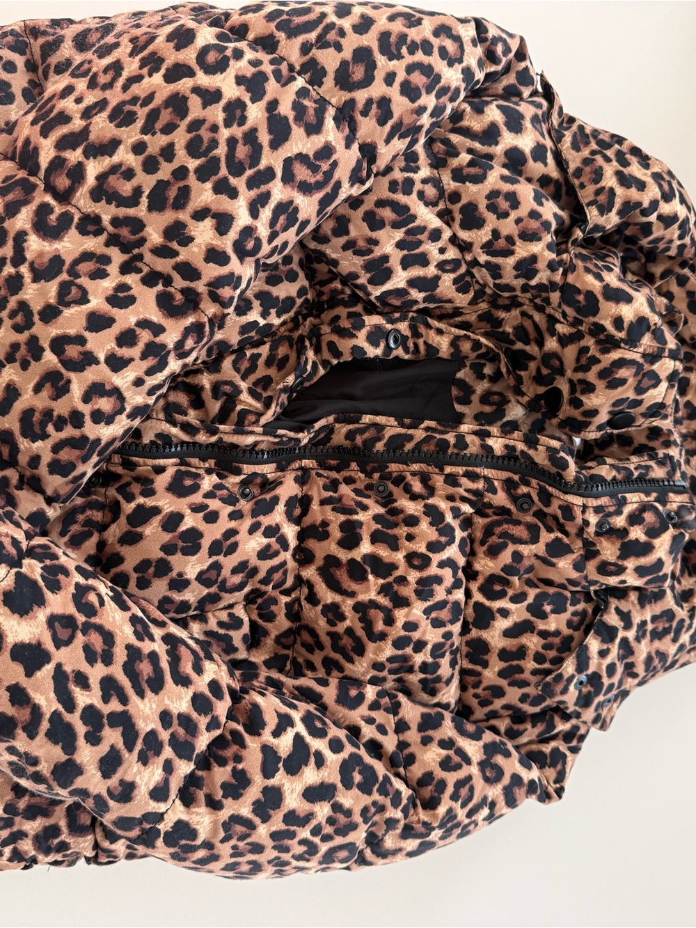 Veronica Beard Leopard Print Puffer Jacket - Brown & Black